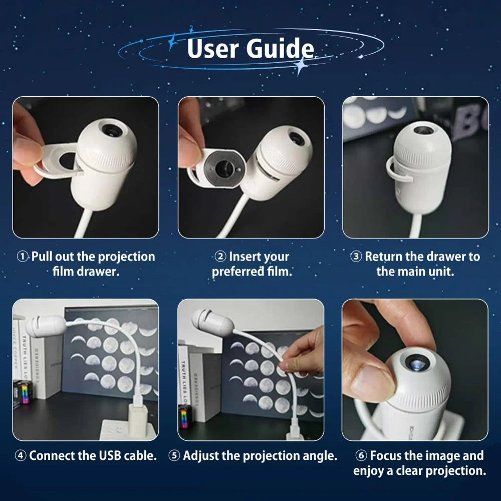 USB Mini Galaxy Projector Night Light