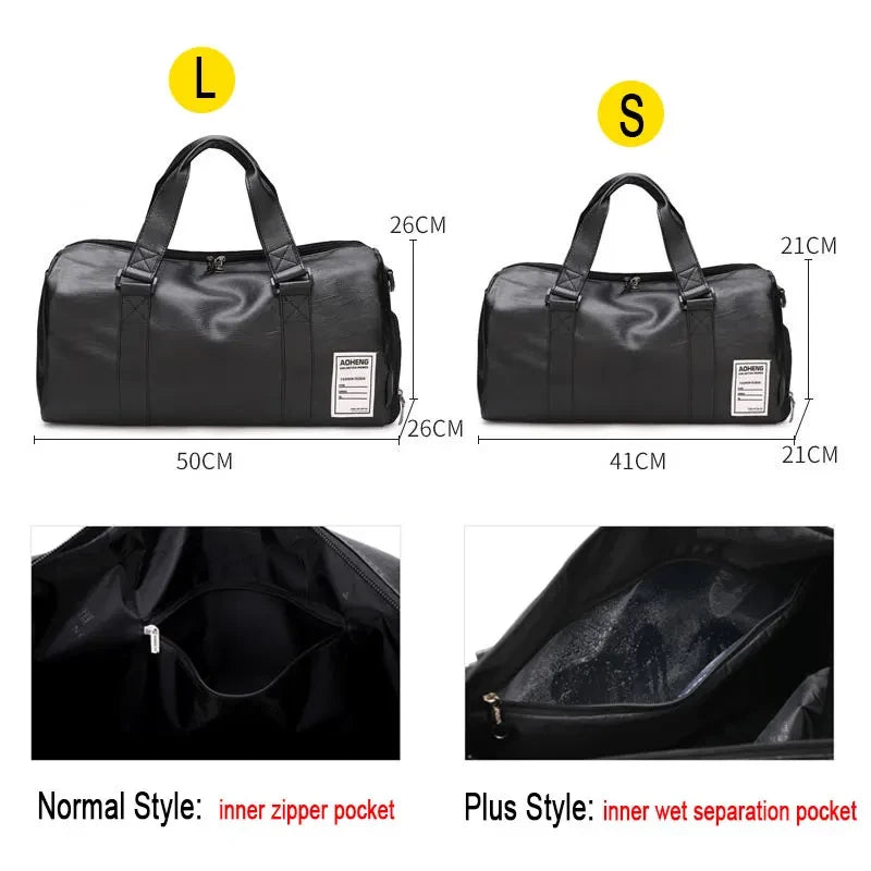 PU Leather Fitness Gym Bag