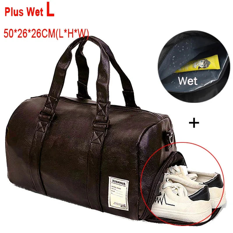 PU Leather Fitness Gym Bag