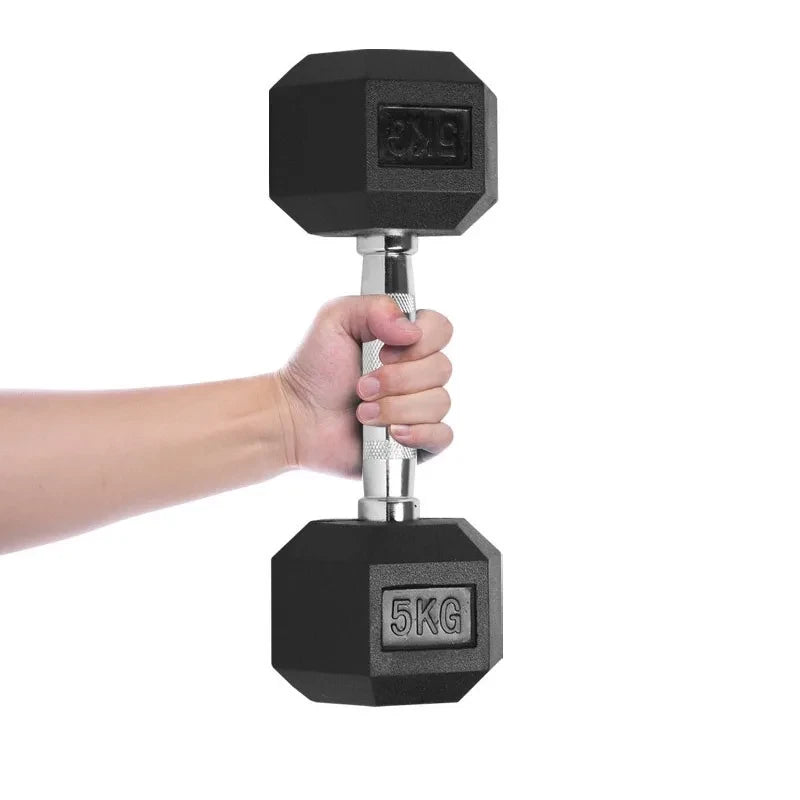Rubber Hexagonal Dumbbell Set