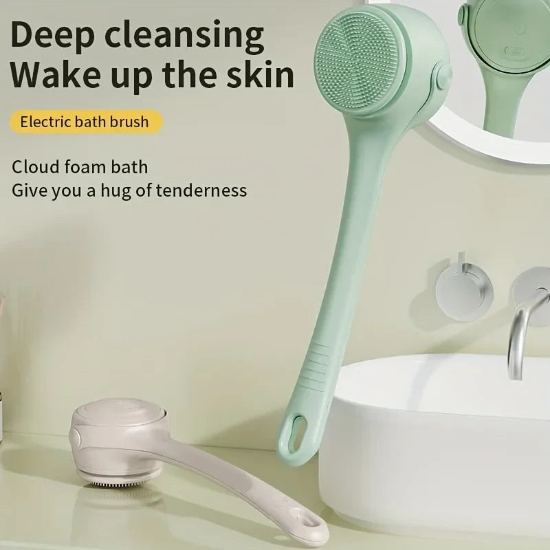 Electric Silicone Long Handle Bath Brush