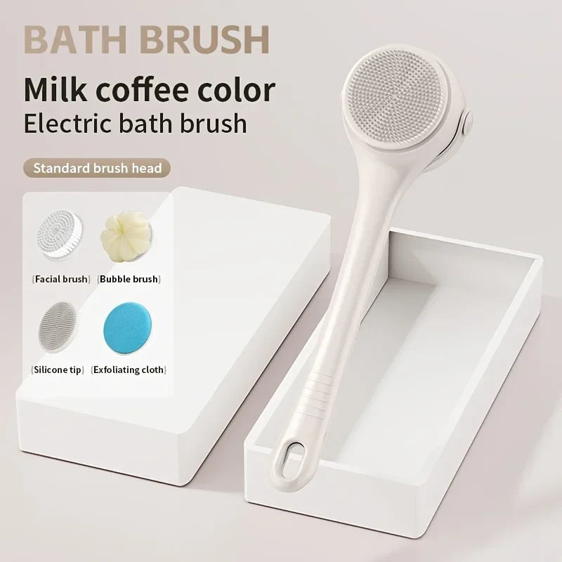 Electric Silicone Long Handle Bath Brush