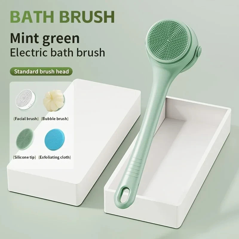 Electric Silicone Long Handle Bath Brush