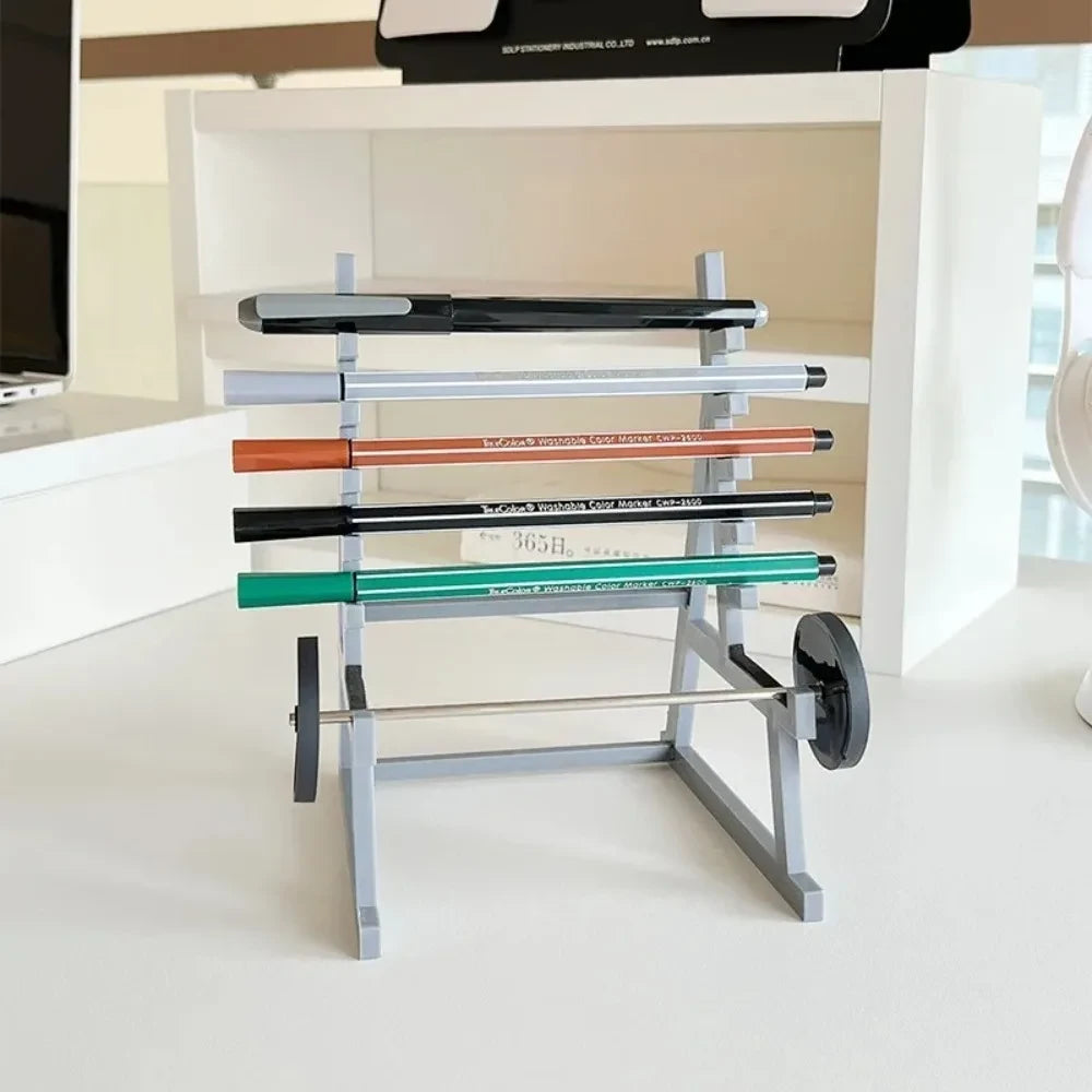 Mini Barbell Rack Pen Holder
