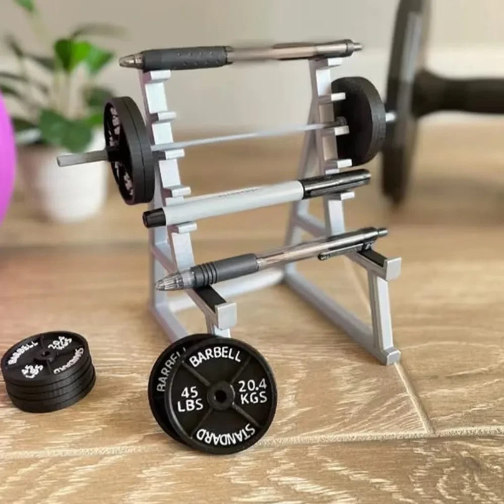 Mini Barbell Rack Pen Holder