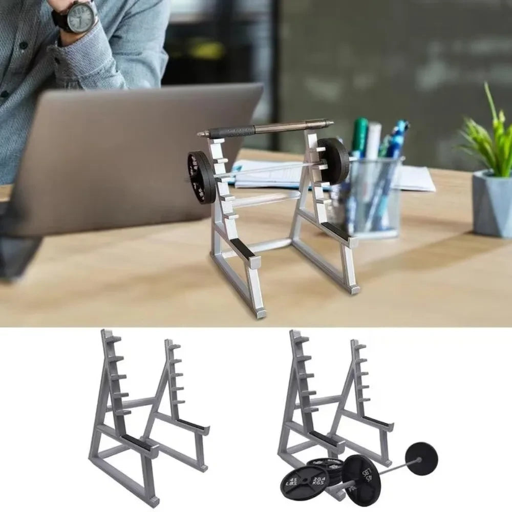Mini Barbell Rack Pen Holder