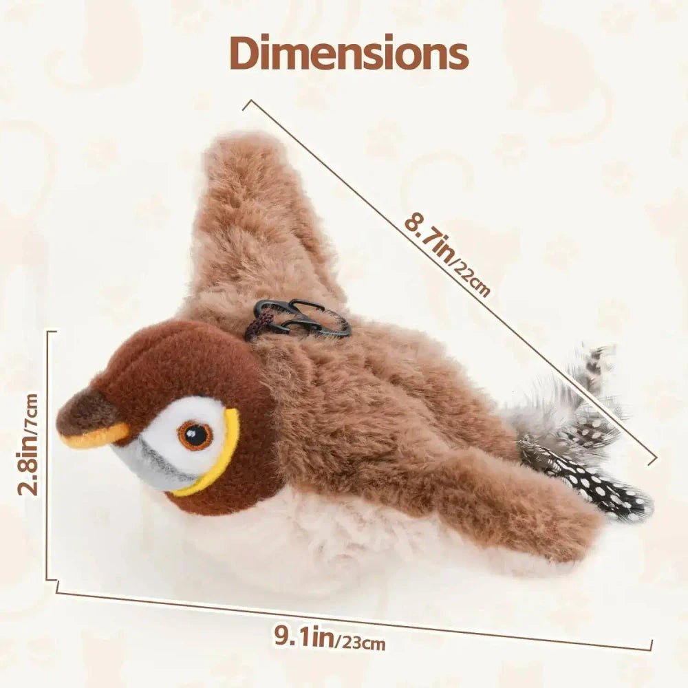 Interactive Plush Chirping Bird Cat Toy