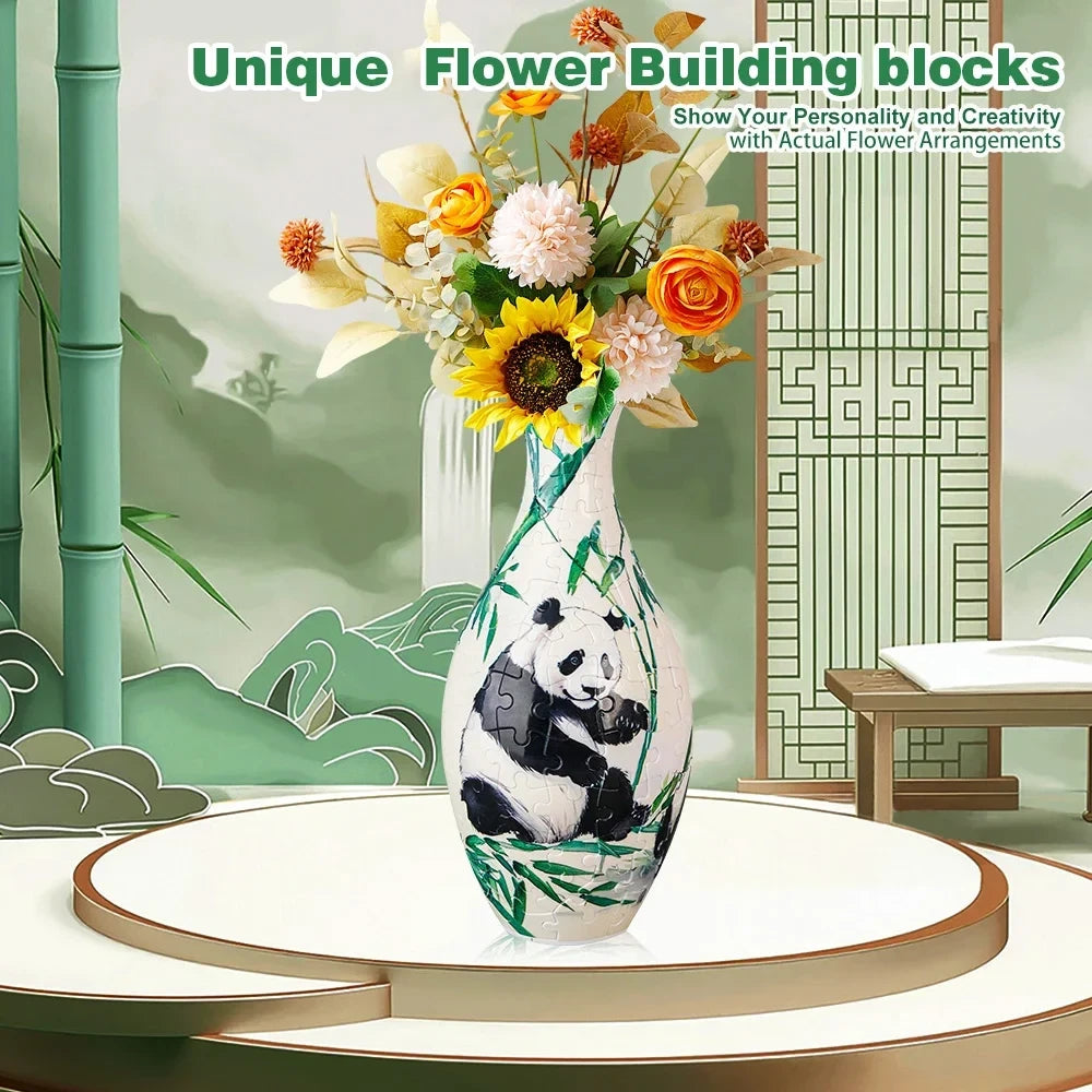3D Plastic Puzzle Flower Vase