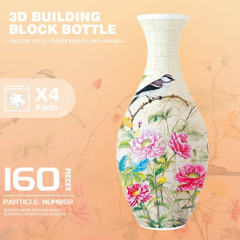 3D Plastic Puzzle Flower Vase