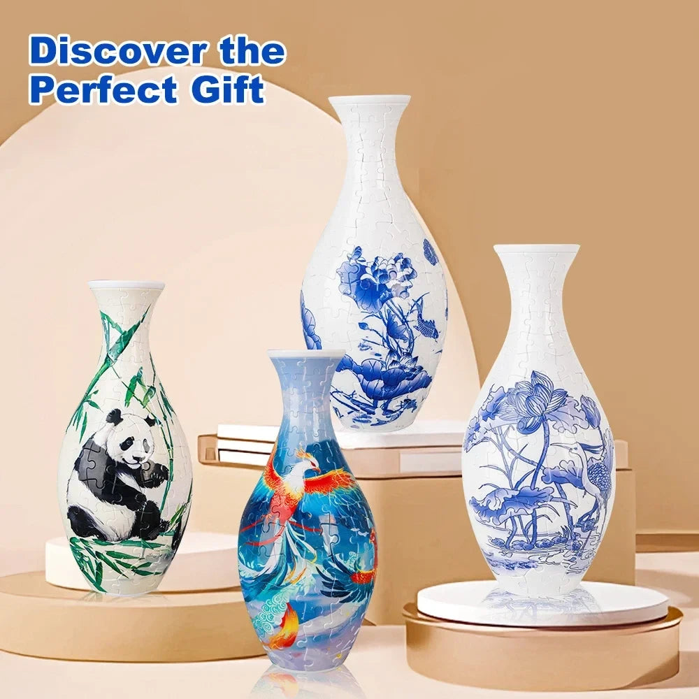 3D Plastic Puzzle Flower Vase