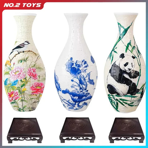3D Plastic Puzzle Flower Vase
