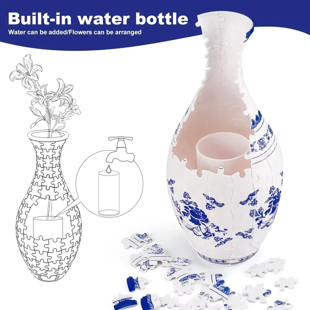 3D Plastic Puzzle Flower Vase