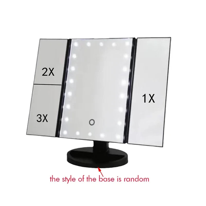Folding LED Makeup Mirror