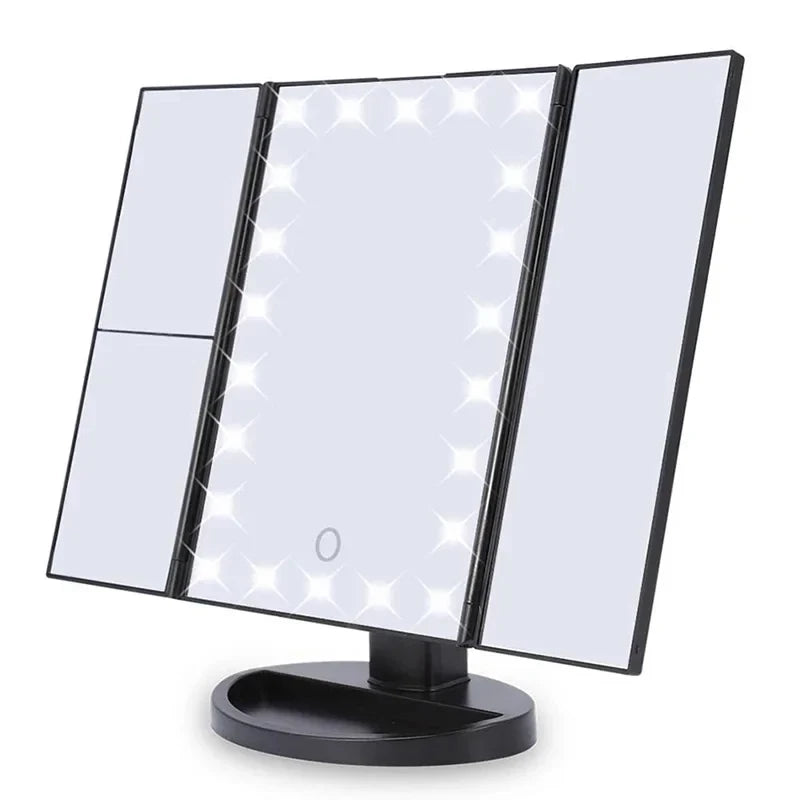 Folding LED Makeup Mirror