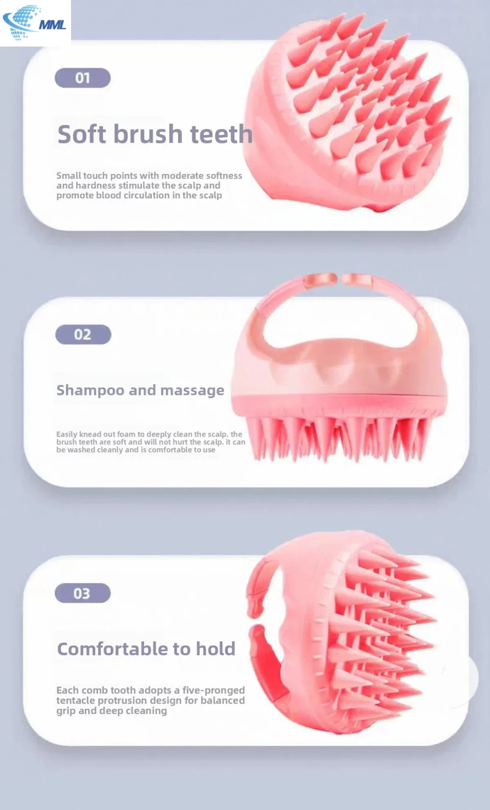 Silicone Scalp Massage Shampoo Brush