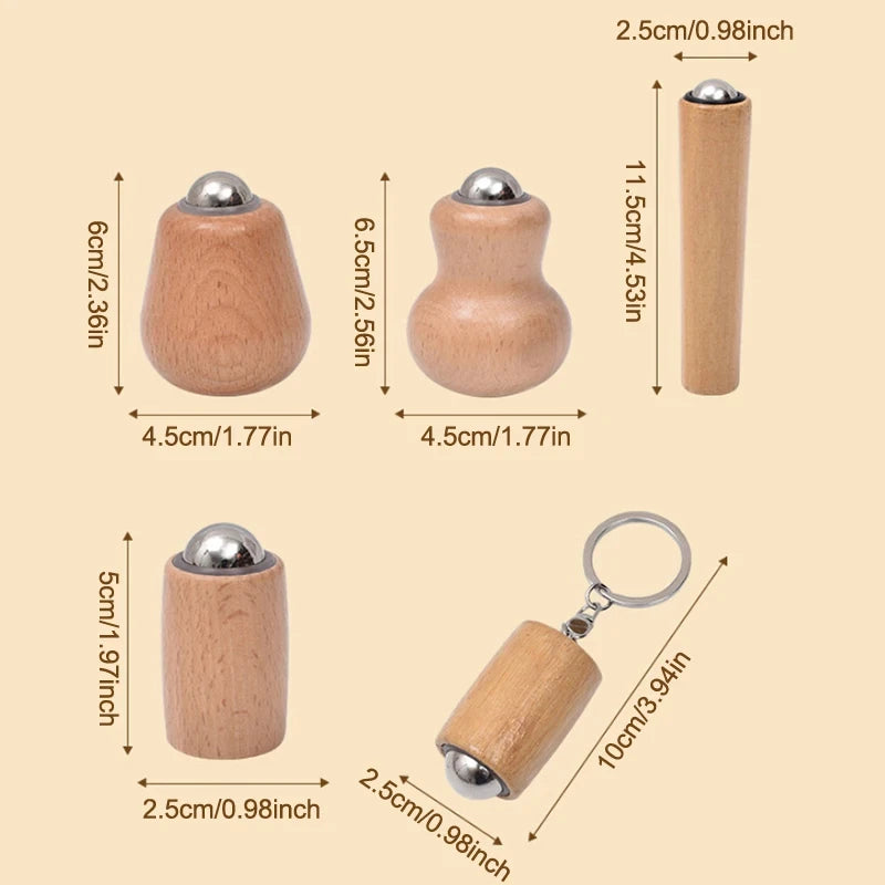 Wooden Facial Massage Roller
